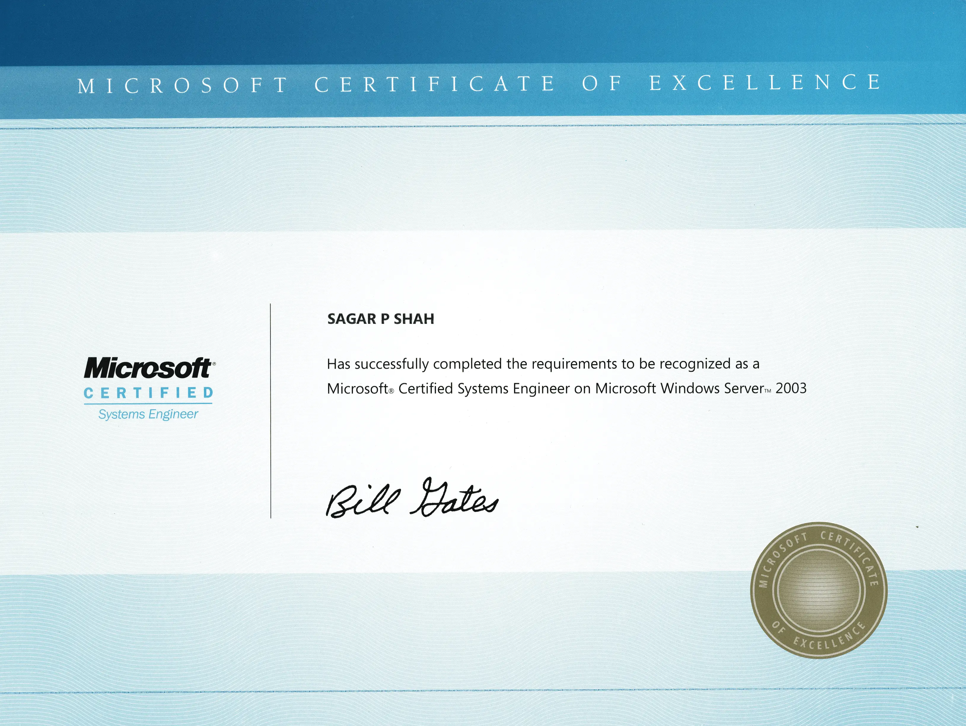 Microsoft Certified Systems Engineer