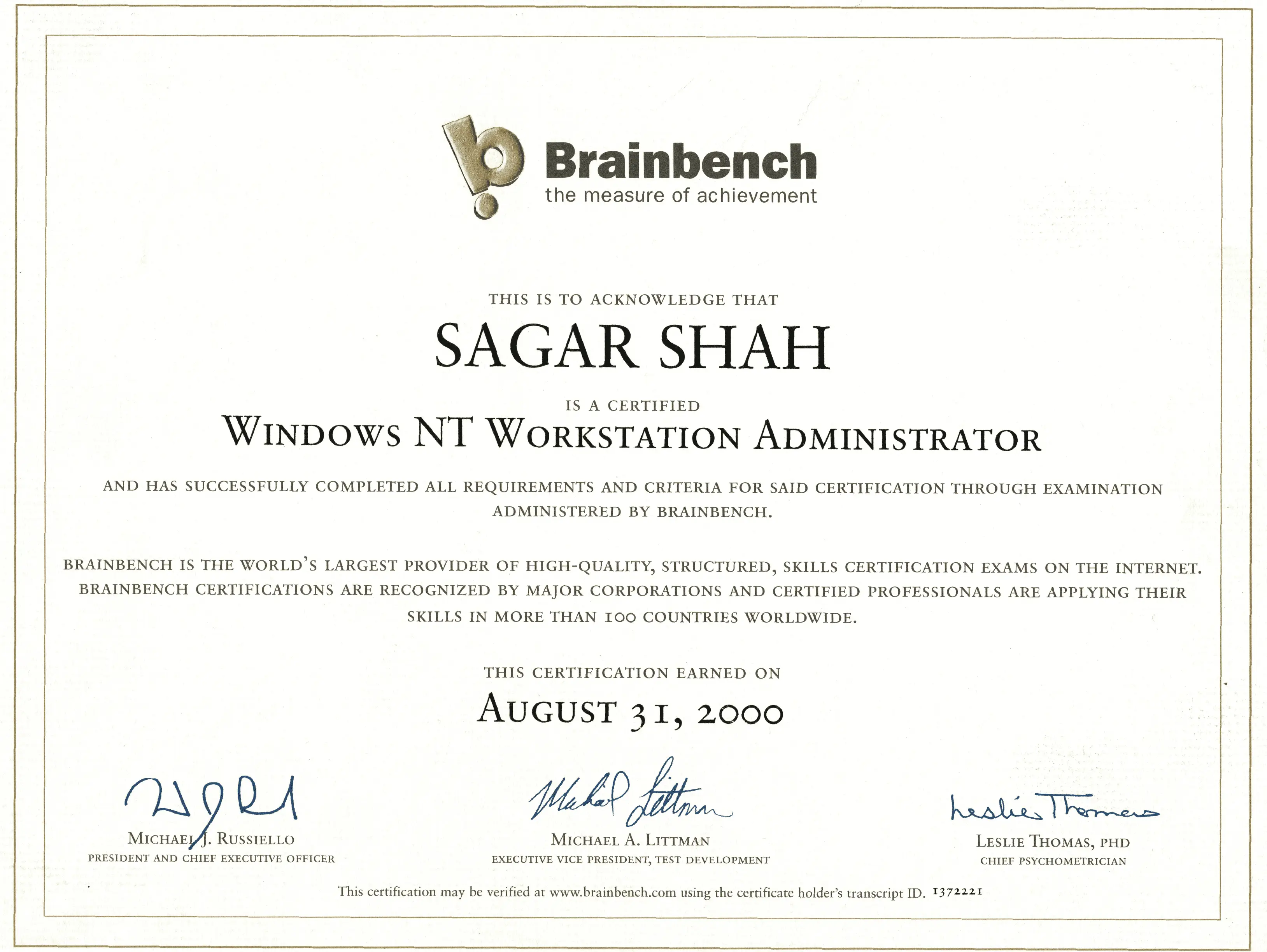 Windows NT Workstation Administrator